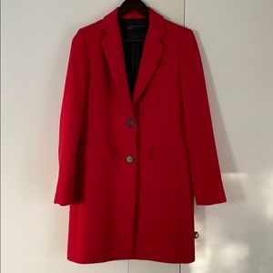 Zara red pea coat